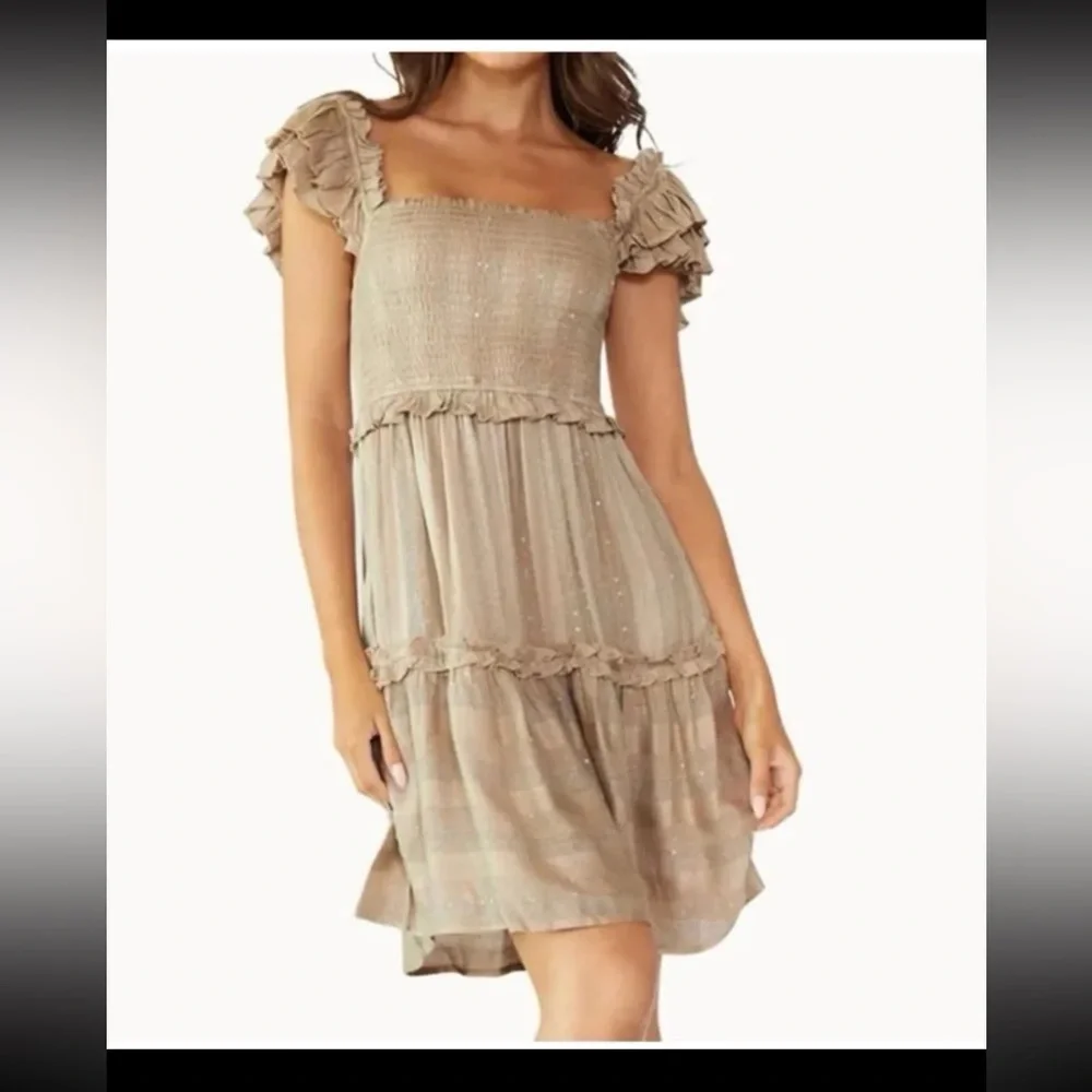 Anthropologie PQ Swim Carrie Square-Neck Tier Dress size Medium/Large - Picture 5 of 12